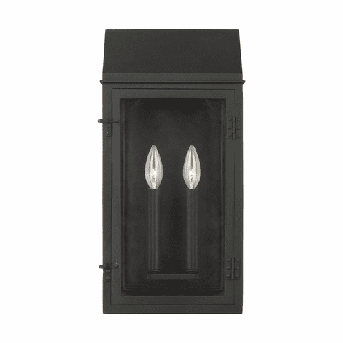 Chapman & Myers Hingham 2-LT Outdoor Wall Lantern - Black - CO1272TXB