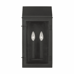 Chapman & Myers Hingham 2-LT Outdoor Wall Lantern - Black - CO1272TXB