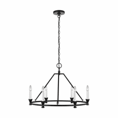 Chapman & Myers Keystone 6-LT Small Chandelier - Aged Iron - CC1196AI