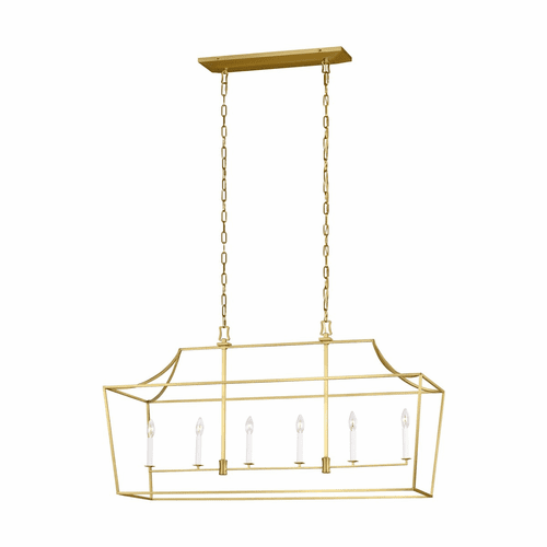 Chapman & Myers Southold 6-LT Linear Lantern - Burnished Brass - CC1036BBS