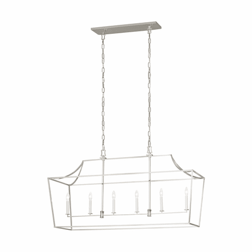 Chapman & Myers Southold 6-LT Linear Lantern - Polished Nickel - CC1036PN