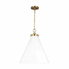 Chapman & Myers Wellfleet 1-LT Large Cone Pendant - Matte White - CP1281MWTBBS