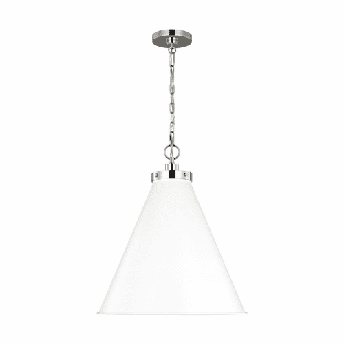 Chapman & Myers Wellfleet 1-LT Large Cone Pendant - Matte White - CP1281MWTPN