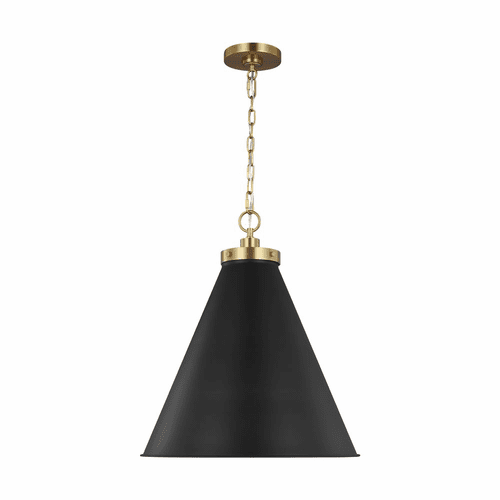 Chapman & Myers Wellfleet 1-LT Large Cone Pendant - Midnight Black - CP1281MBKBBS