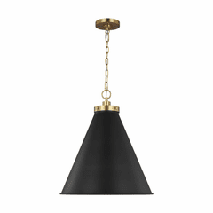 Chapman & Myers Wellfleet 1-LT Large Cone Pendant - Midnight Black - CP1281MBKBBS
