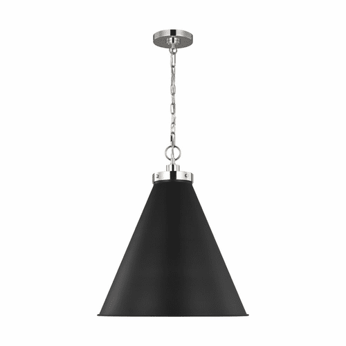 Chapman & Myers Wellfleet 1-LT Large Cone Pendant - Midnight Black - CP1281MBKPN