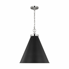 Chapman & Myers Wellfleet 1-LT Large Cone Pendant - Midnight Black - CP1281MBKPN