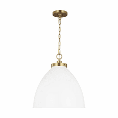 Chapman & Myers Wellfleet 1-LT Large Dome Pendant - Matte White - CP1301MWTBBS
