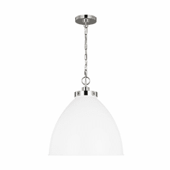 Chapman & Myers Wellfleet 1-LT Large Dome Pendant - Matte White - CP1301MWTPN