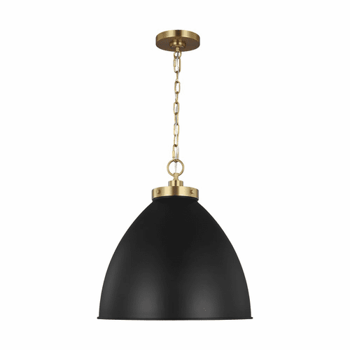 Chapman & Myers Wellfleet 1-LT Large Dome Pendant - Midnight Black - CP1301MBKBBS