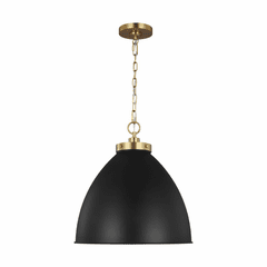 Chapman & Myers Wellfleet 1-LT Large Dome Pendant - Midnight Black - CP1301MBKBBS