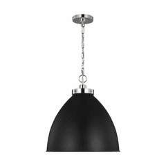 Chapman & Myers Wellfleet 1-LT Large Dome Pendant - Midnight Black - CP1301MBKPN