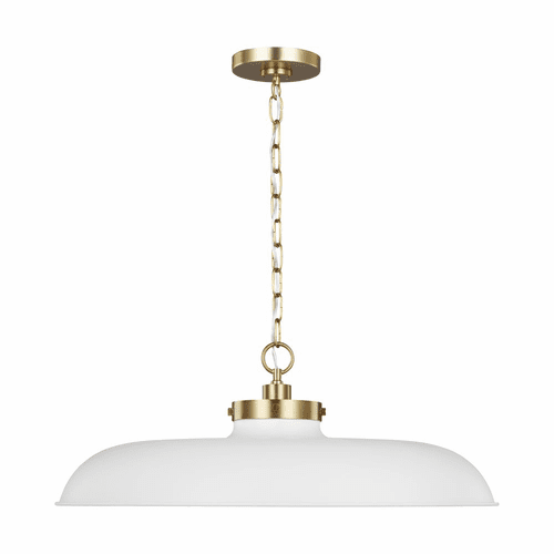 Chapman & Myers Wellfleet 1-LT Large Pendant - White - CP1111MWTBBS