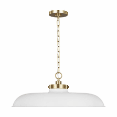 Chapman & Myers Wellfleet 1-LT Large Pendant - White - CP1111MWTBBS
