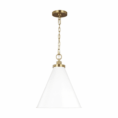 Chapman & Myers Wellfleet 1-LT Medium Cone Pendant - Matte White - CP1271MWTBBS