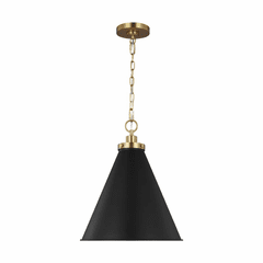 Chapman & Myers Wellfleet 1-LT Medium Cone Pendant - Midnight Black - CP1271MBKBBS