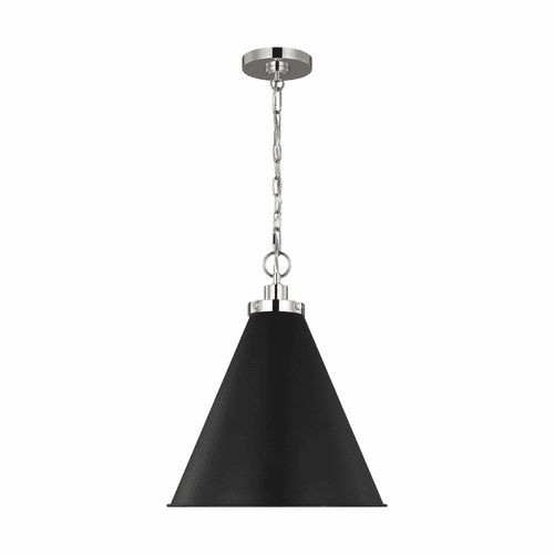 Chapman & Myers Wellfleet 1-LT Medium Cone Pendant - Midnight Black - CP1271MBKPN
