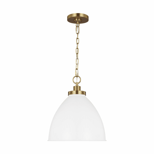 Chapman & Myers Wellfleet 1-LT Medium Dome Pendant - Matte White - CP1291MWTBBS