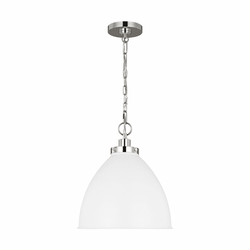 Chapman & Myers Wellfleet 1-LT Medium Dome Pendant - Matte White - CP1291MWTPN