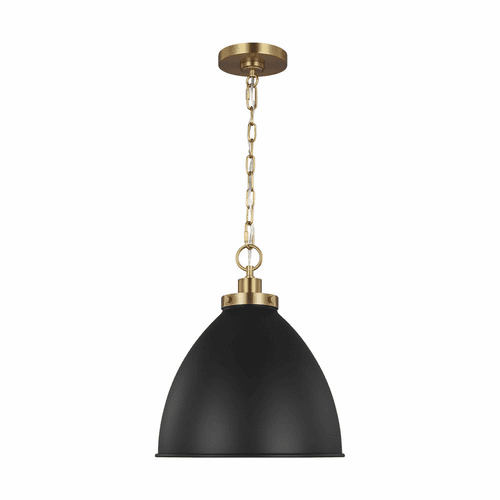 Chapman & Myers Wellfleet 1-LT Medium Dome Pendant - Midnight Black - CP1291MBKBBS