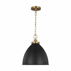 Chapman & Myers Wellfleet 1-LT Medium Dome Pendant - Midnight Black - CP1291MBKBBS