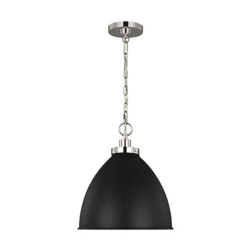 Chapman & Myers Wellfleet 1-LT Medium Dome Pendant - Midnight Black - CP1291MBKPN