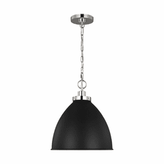 Chapman & Myers Wellfleet 1-LT Medium Dome Pendant - Midnight Black - CP1291MBKPN
