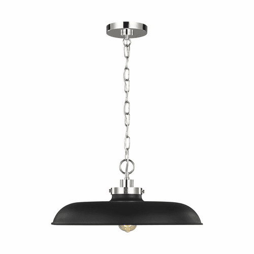 Chapman & Myers Wellfleet 1-LT Medium Pendant - Black - CP1231MBKPN