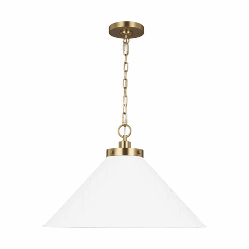 Chapman & Myers Wellfleet 1-LT Medium Wide Pendant - Matte White - CP1311MWTBBS