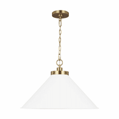 Chapman & Myers Wellfleet 1-LT Medium Wide Pendant - Matte White - CP1311MWTBBS