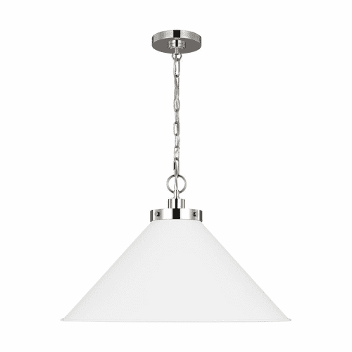 Chapman & Myers Wellfleet 1-LT Medium Wide Pendant - Matte White - CP1311MWTPN