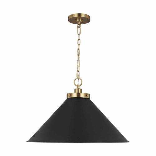 Chapman & Myers Wellfleet 1-LT Medium Wide Pendant - Midnight Black - CP1311MBKBBS