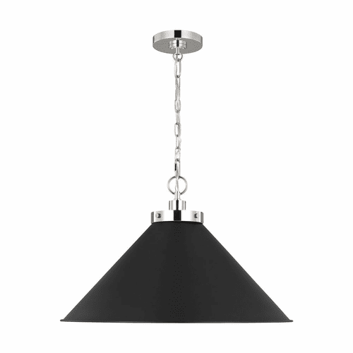 Chapman & Myers Wellfleet 1-LT Medium Wide Pendant - Midnight Black - CP1311MBKPN