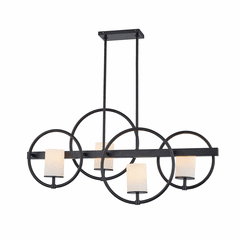 Cirque 4-Light Island Chandelier - Matte Black - FSN-4370-OPAL-MBLK Cirque 4-Light Island Chandelier - Matte Black - FSN-4370-OPAL-MBLK
