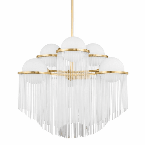 Corbett Celestial 6 Light Chandelier - Aged Brass - 398-32-AGB