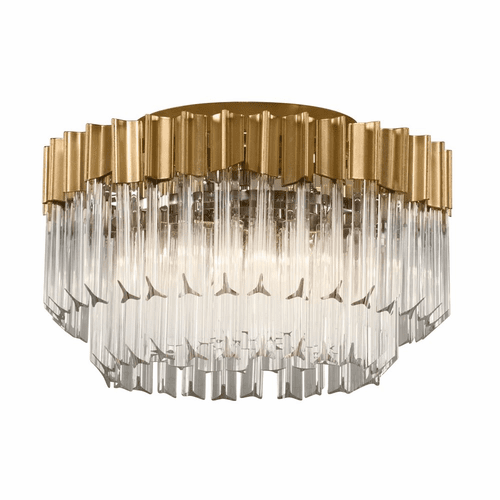 Corbett Charisma 3-LT Semi Flush - Gold Leaf W Polished Stainless - 220-33