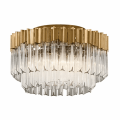 Corbett Charisma 3-LT Semi Flush - Gold Leaf W Polished Stainless - 220-33 Corbett Charisma 3-LT Semi Flush - Gold Leaf W Polished Stainless - 220-33