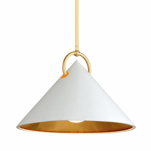 Corbett Charm 1-LT Pendant - White And Gold Leaf - 290-41