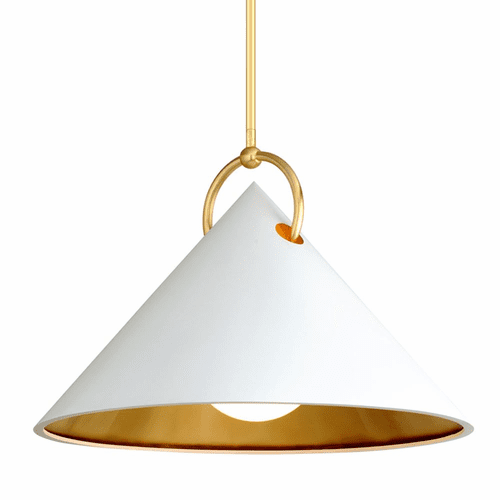 Corbett Charm 1-LT Pendant - White And Gold Leaf - 290-43