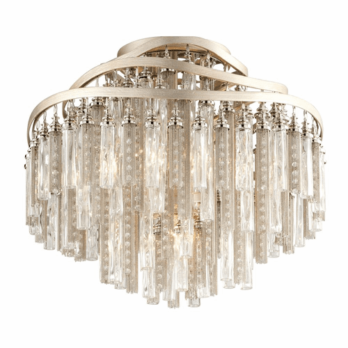 Corbett Chimera 4-LT Semi Flush - Tranquility Silver Leaf - 176-34