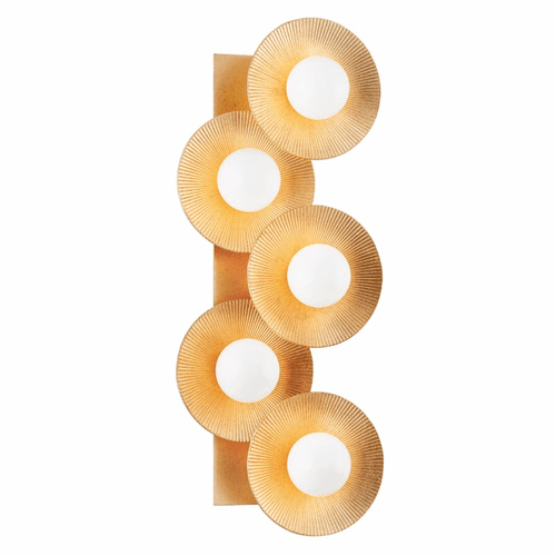 Corbett Emerald 5 Light Wall Sconce - Vintage Gold Leaf - 333-05-VGL