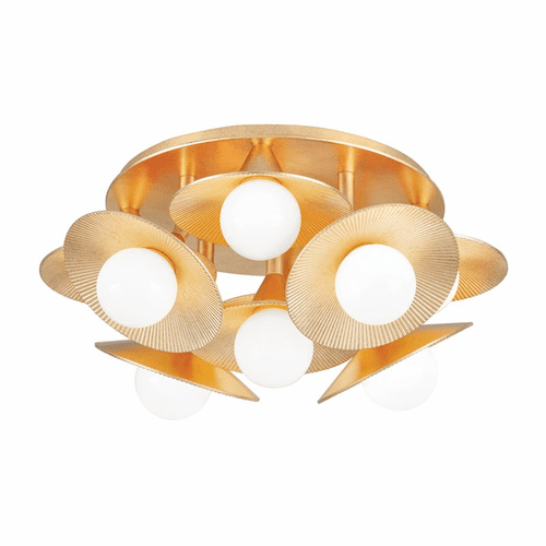 Corbett Emerald 9 Light Semi Flush - Vintage Gold Leaf - 333-09-VGL