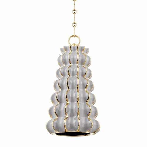 Corbett Esperanza 1 Light Pendant - Ceramic Gloss Gray - 394-10-CGG