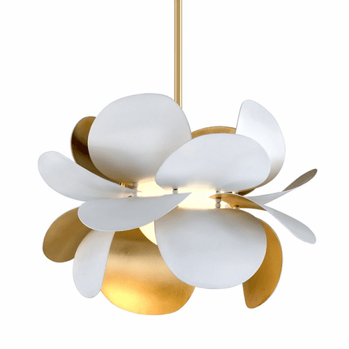 Corbett Ginger 1-LT Pendant - White And Gold Leaf - 314-41