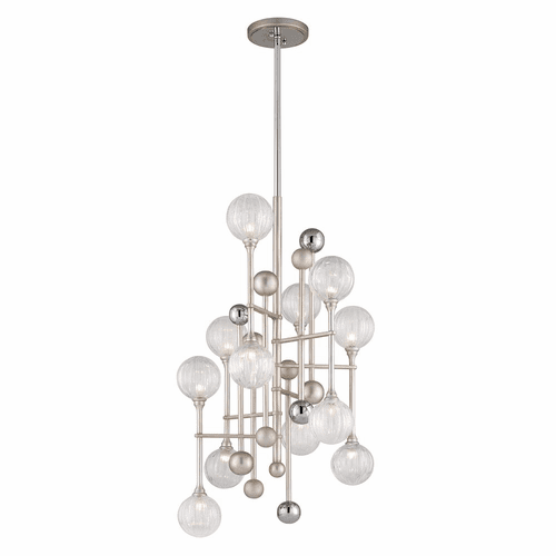 Corbett Majorette 12-LT Pendant - Silver Leaf W/Polished Chrome - 241-012