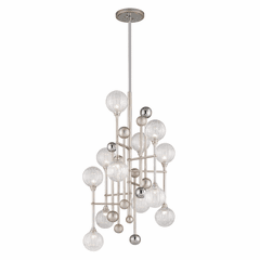 Corbett Majorette 12-LT Pendant - Silver Leaf W/Polished Chrome - 241-012 Corbett Majorette 12-LT Pendant - Silver Leaf W/Polished Chrome - 241-012