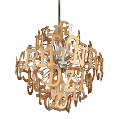 Corbett Media 6-LT Medium Pendant - Multi-Leaf With Stainless - 208-46 Corbett Media 6-LT Medium Pendant - Multi-Leaf With Stainless - 208-46