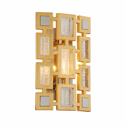 Corbett Motif 1-LT Wall Sconce - Gold Leaf W Polished Stainless - 223-11