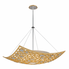 Corbett Motif 5-LT Pendant - Gold Leaf W Polished Stainless - 223-45