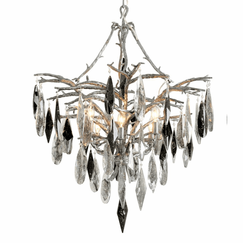 Corbett Nera 6-LT Chandelier - Blackened Silver Leaf - 306-06